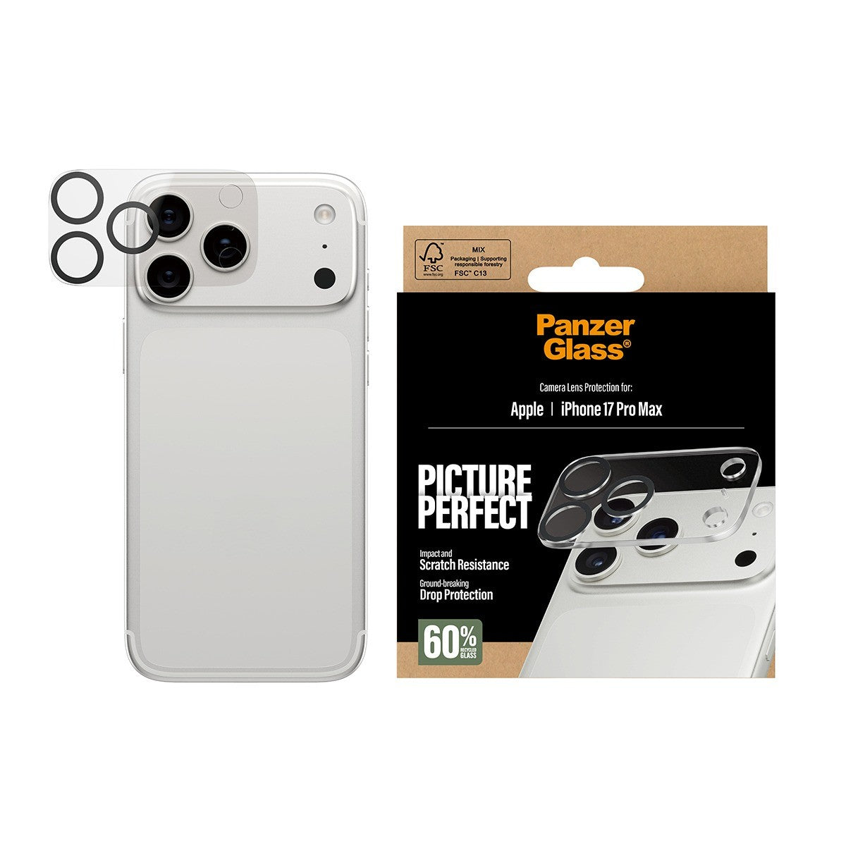 PanzerGlass iPhone 17 Pro Max Kameran linssinsuojus PicturePerfect