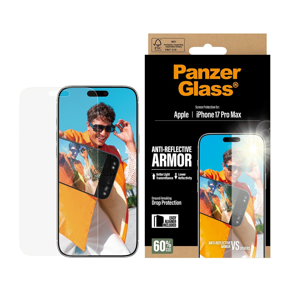 PanzerGlass iPhone 17 Pro Max Näytönsuoja Ultra-Wide Fit Anti-reflective EasyAligner