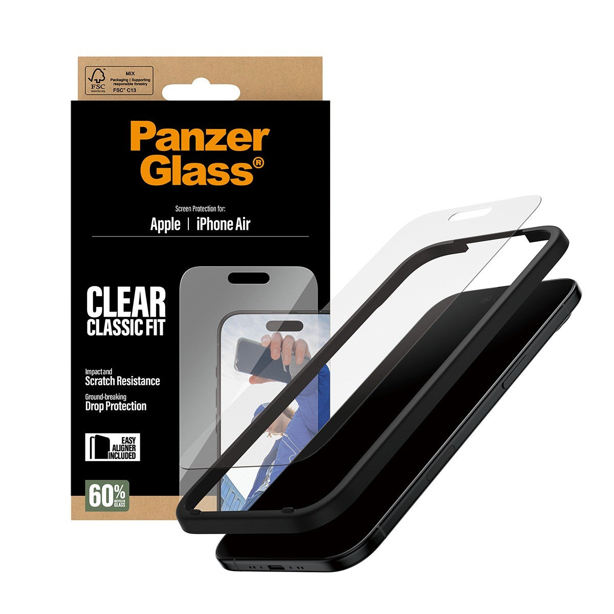 PanzerGlass iPhone Air Näytönsuoja Classic Fit EasyAligner