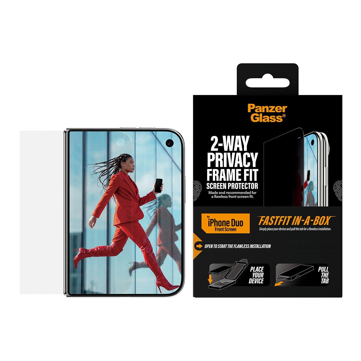 PanzerGlass iPhone Duo Näytönsuoja Frame Fit Privacy Fastfit