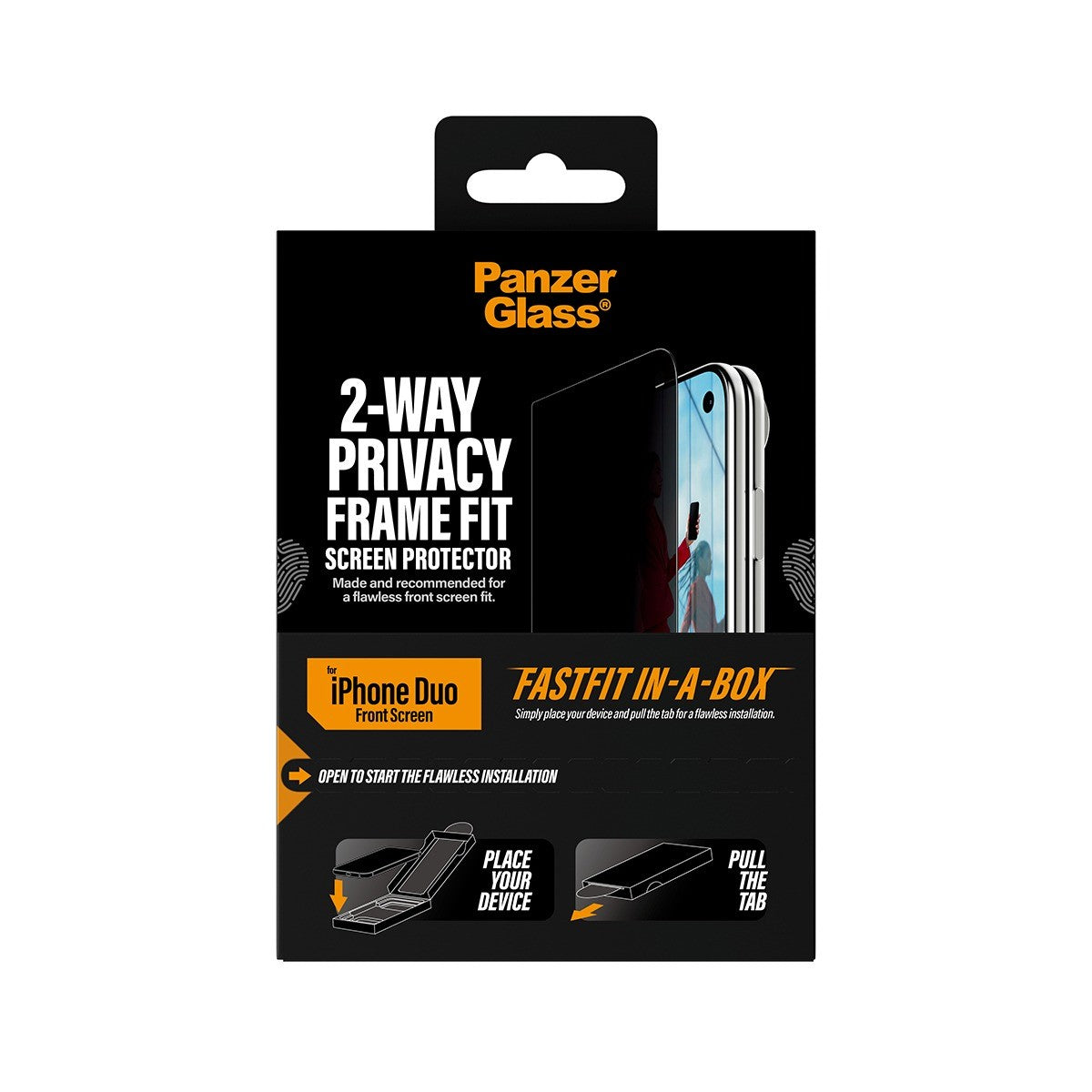 PanzerGlass iPhone Duo Näytönsuoja Frame Fit Privacy Fastfit