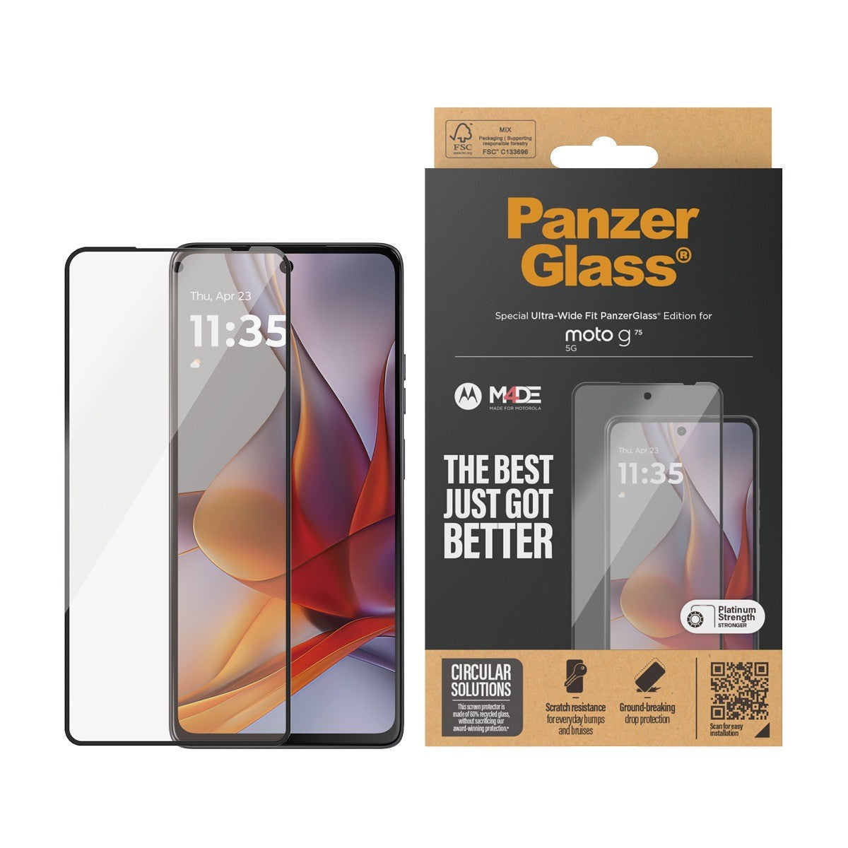 PanzerGlass Motorola Moto G75 Näytönsuoja Ultra-Wide Fit