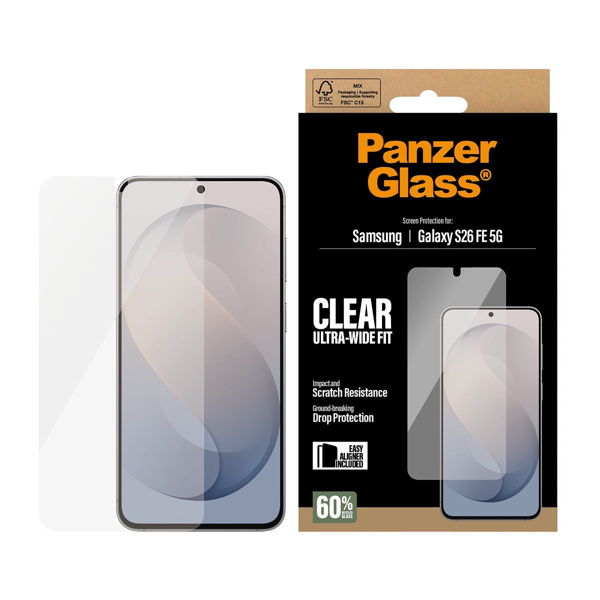 PanzerGlass Samsung Galaxy S26 FE Näytönsuoja Ultra-Wide Fit EasyAligner