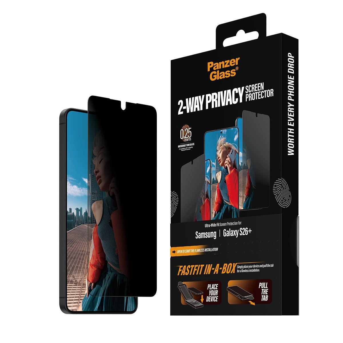 PanzerGlass Samsung Galaxy S26 Plus Näytönsuoja Ultra-Wide Fit Privacy Fastfit