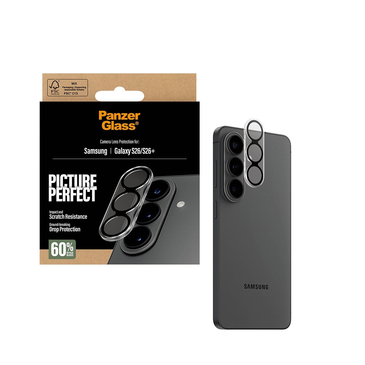 PanzerGlass Samsung Galaxy S26/S26 Plus Kameran linssinsuojus PicturePerfect