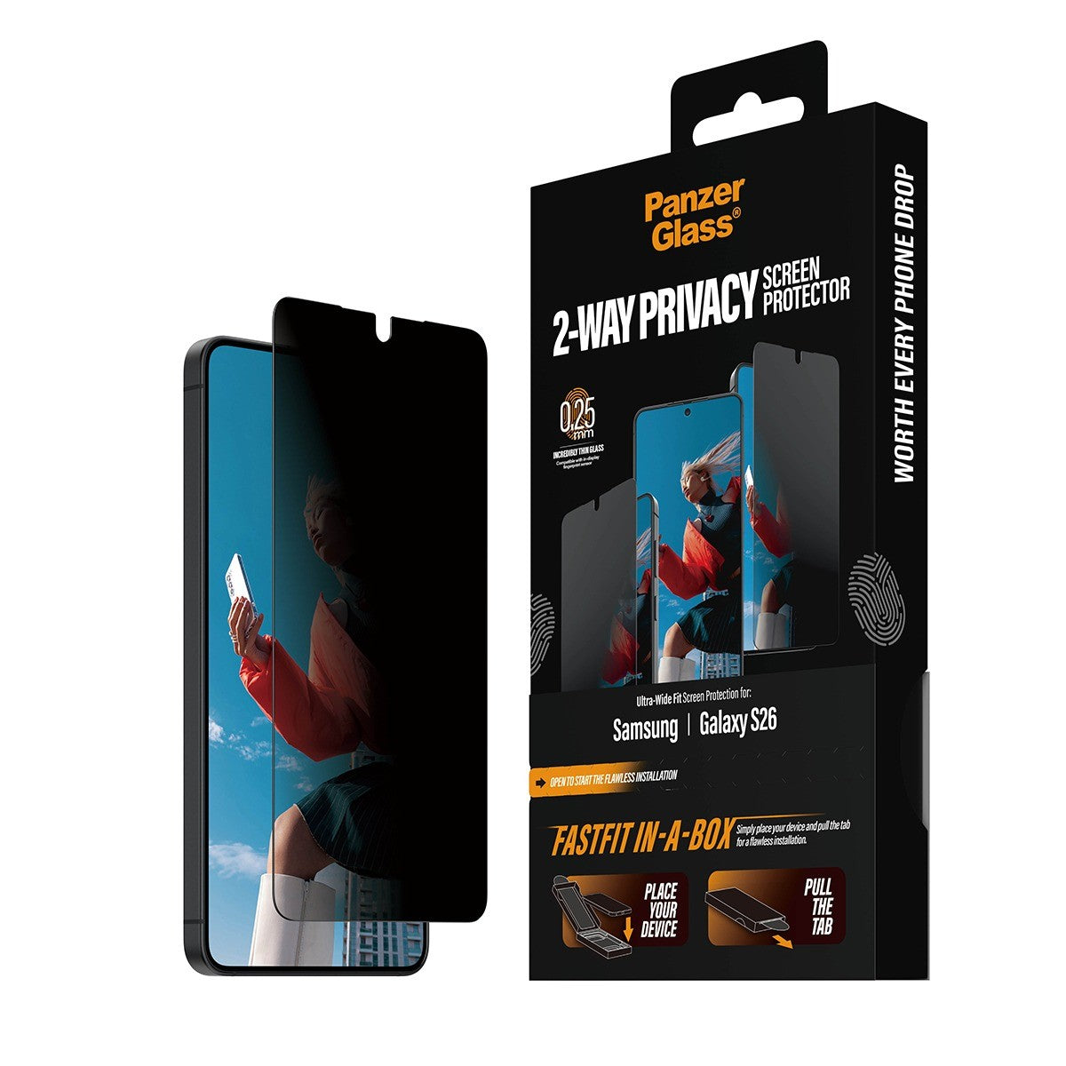 PanzerGlass Samsung Galaxy S26 Näytönsuoja Ultra-Wide Fit Privacy Fastfit