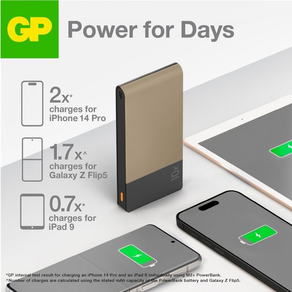 GP Powerbank M2+ 10 000 mAh Beige -varavirtalähde