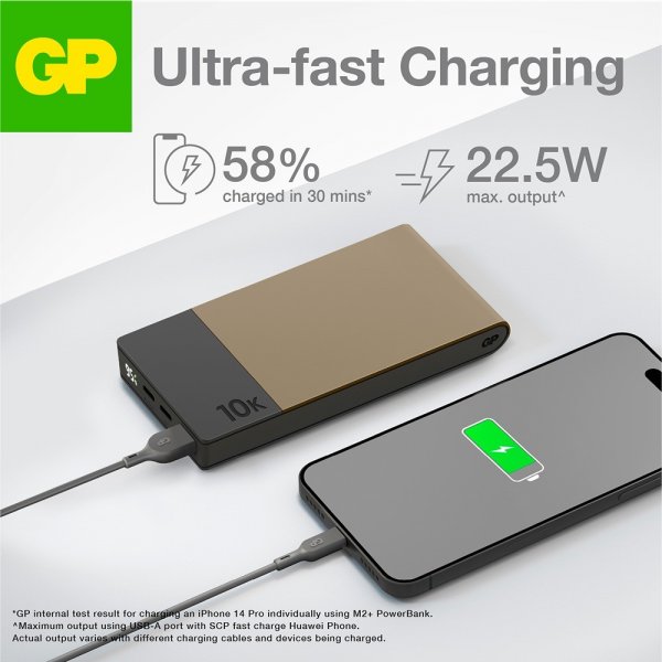 GP Powerbank M2+ 10 000 mAh Beige -varavirtalähde