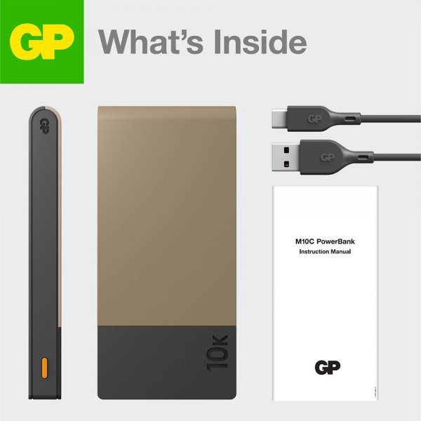 GP Powerbank M2+ 10 000 mAh Beige -varavirtalähde