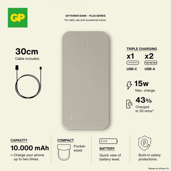 GP Powerbank Plus 10 000 mAh kerma