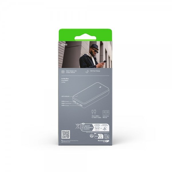 GP Powerbank Plus 20 000 mAh Musta