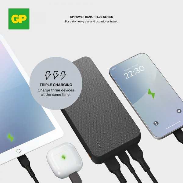 GP Powerbank Plus 20 000 mAh Musta