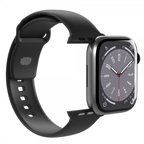 Puro Apple Watch 44/45/46mm/Apple Watch Ultra ranneke ICON Silicone Band Musta