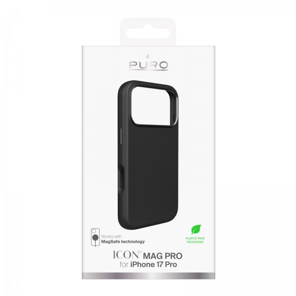 Puro iPhone 17 Pro -kuori ICON Mag Pro musta