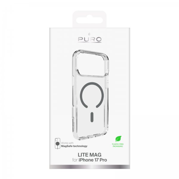 Puro iPhone 17 Pro Lite Mag Läpinäkyvä Harmaa -suojakuori