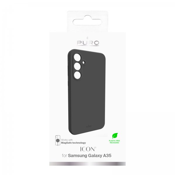 Puro Samsung Galaxy A35 -suojakuori Icon, musta