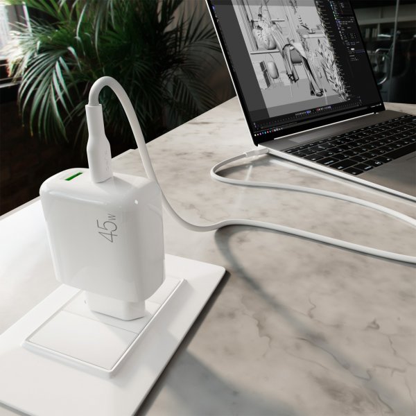 Puro Laturi johdolla ProLite Kit USB-C 45W 1.2m Valkoinen