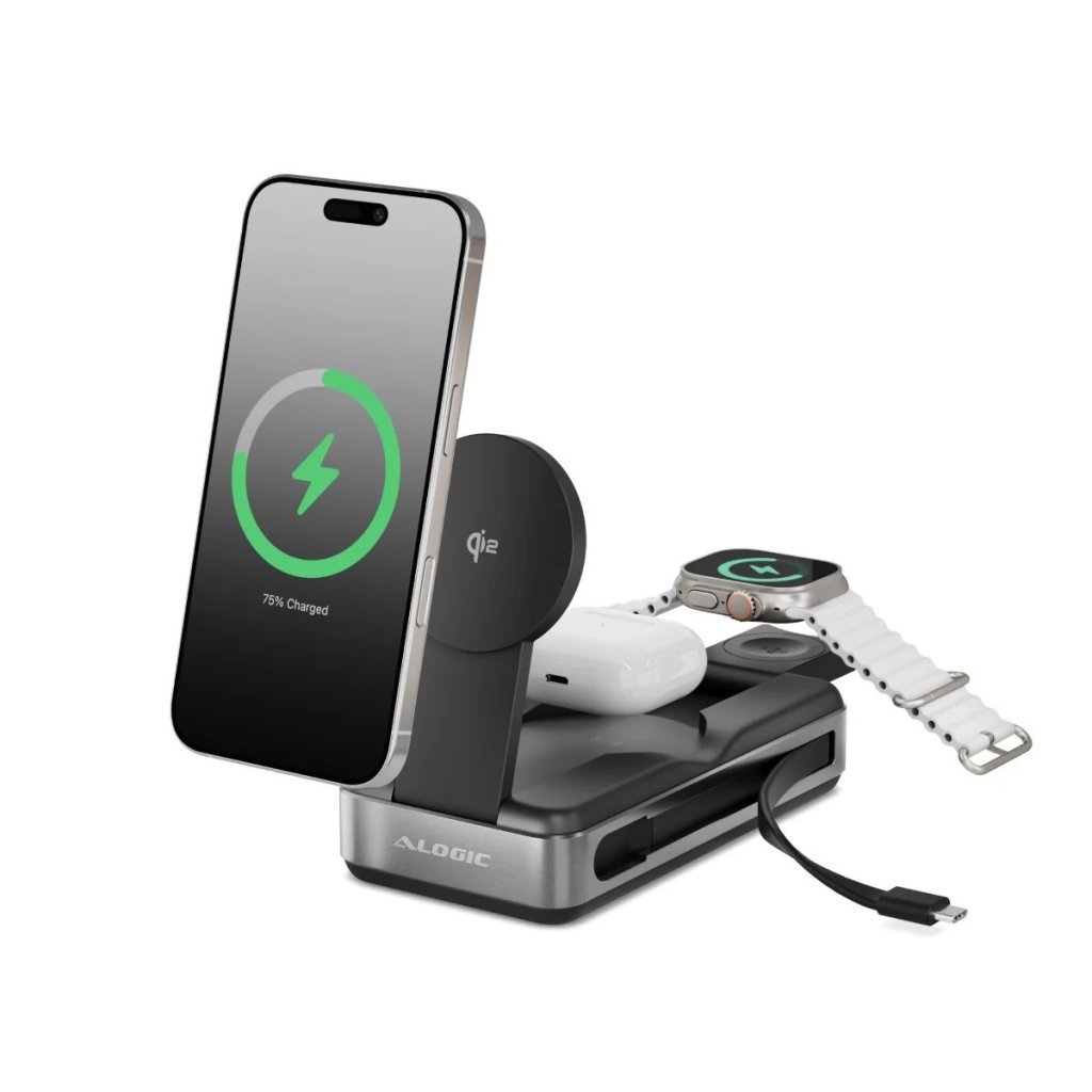 Alogic Powerbank Roam 21 000mAh 6-in-1 Qi2 100W USB-C Musta