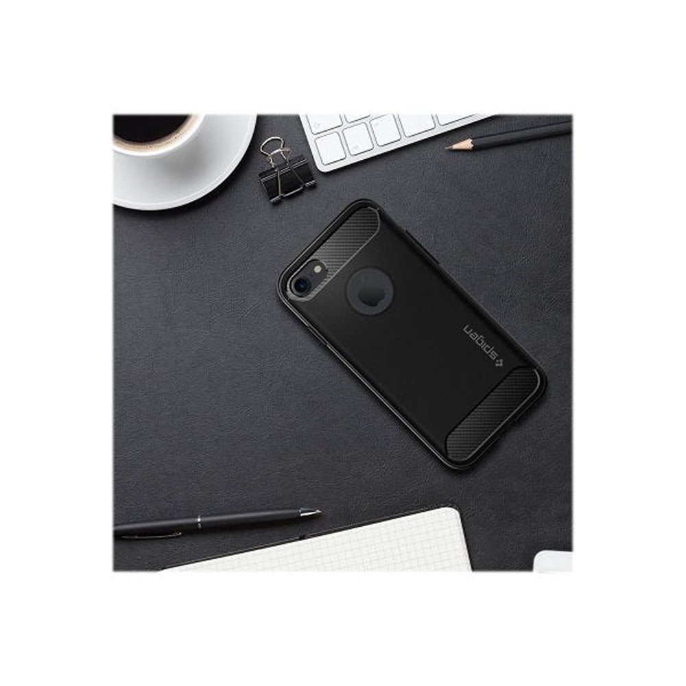 Spigen iPhone 7/8/SE kuori, Rugged Armor, mattamusta