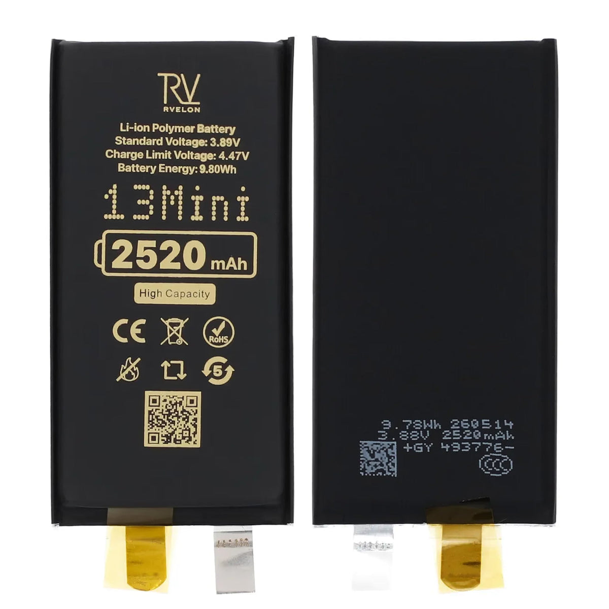 Rvelon Akku iPhone 13 minille 2520mAh ilman joustokaapelia