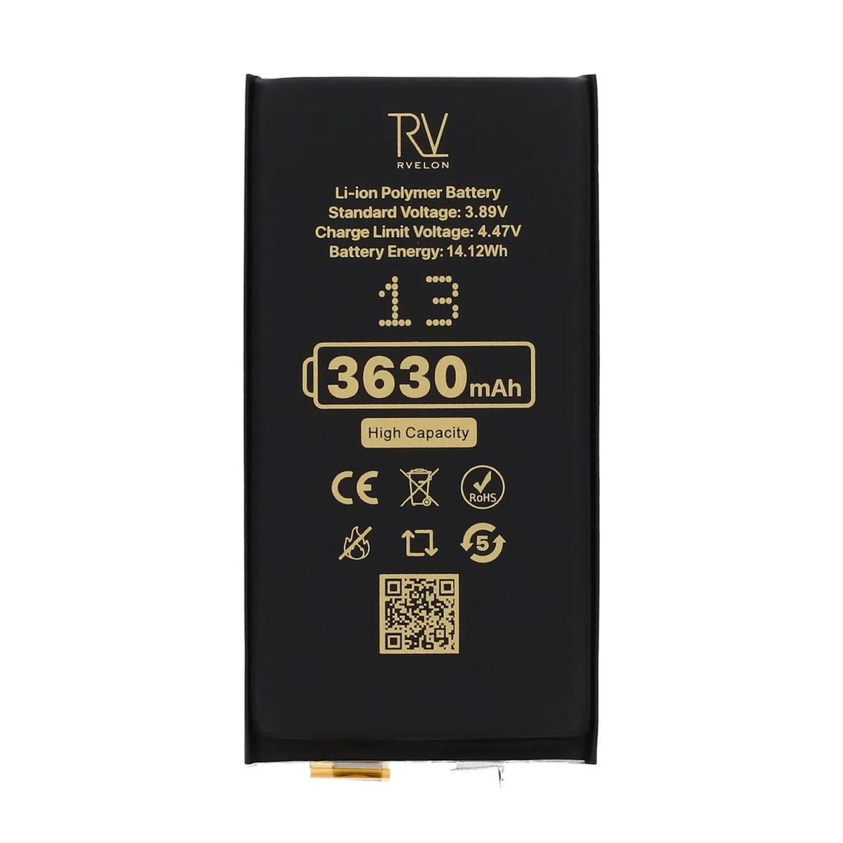 Rvelon Akku iPhone 13:lle 3630mAh ilman joustokaapelia