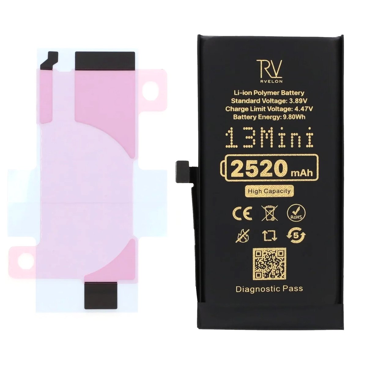 Rvelon Akku iPhone 13 Minille – 2520 mAh:n suurikapasiteettinen