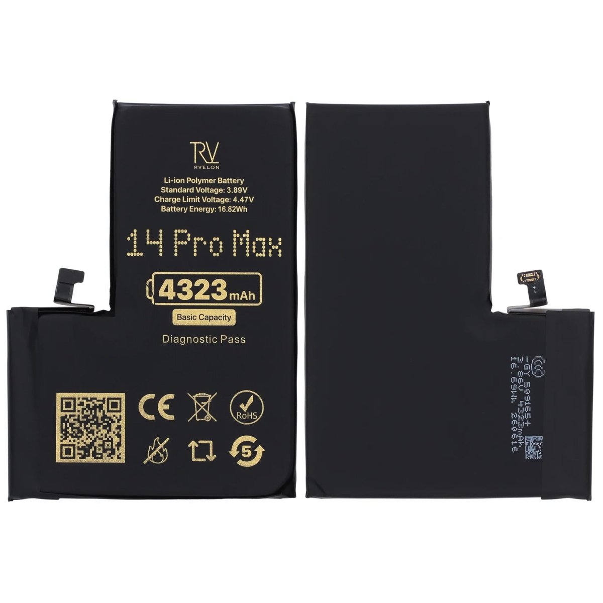 Rvelon Akku iPhone 14 Pro Max - 4323 mAh Alkuperäinen kapasiteetti
