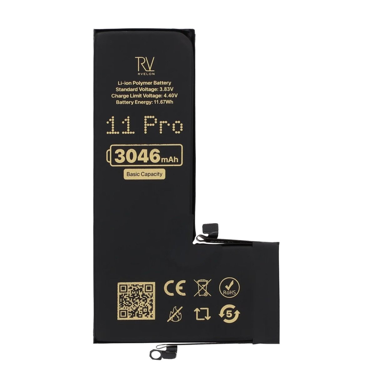 Rvelon Premium-akku iPhone 11 Pro -puhelimelle – 3046mAh