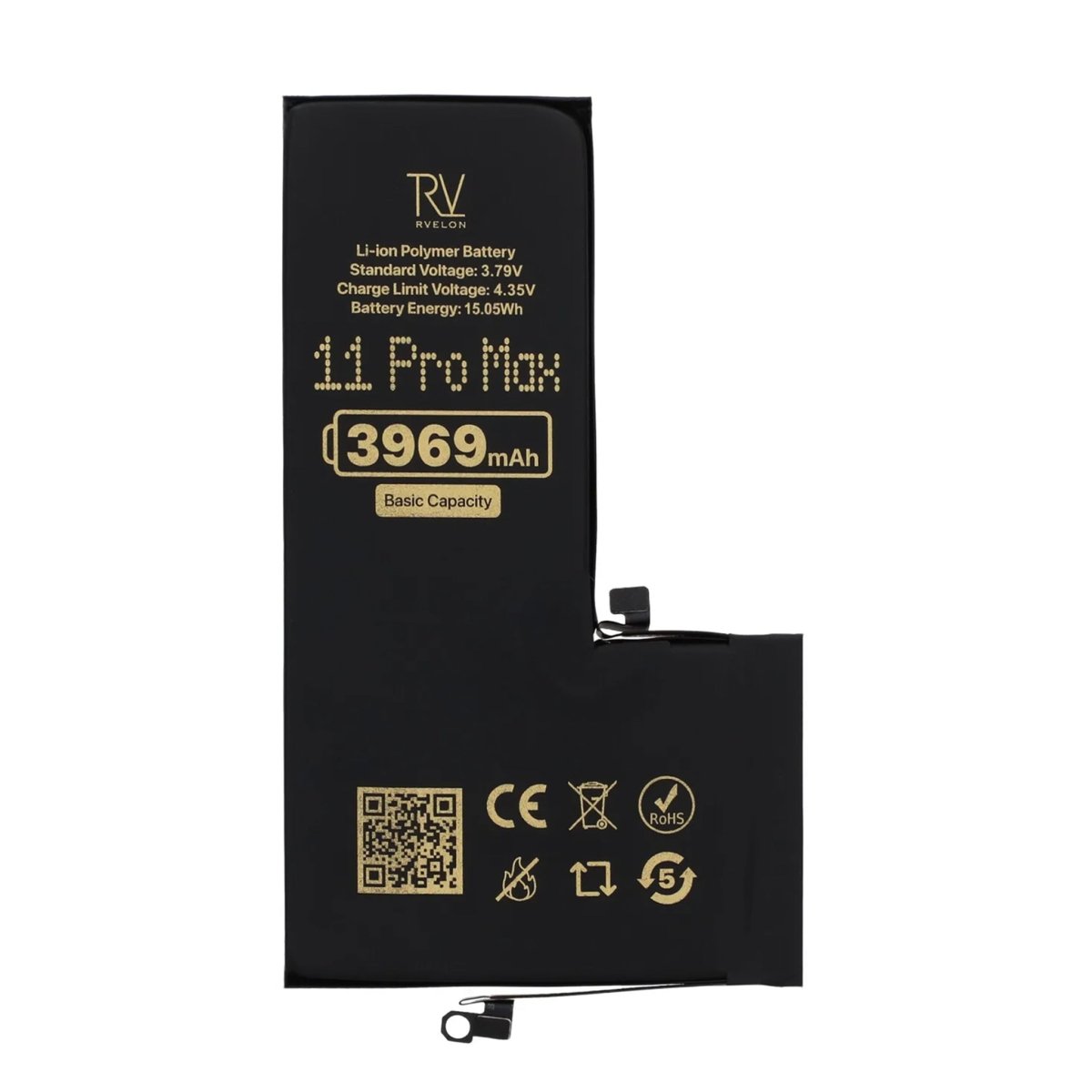 Rvelon Premium-akku iPhone 11 Pro Max -puhelimelle – 3969mAh