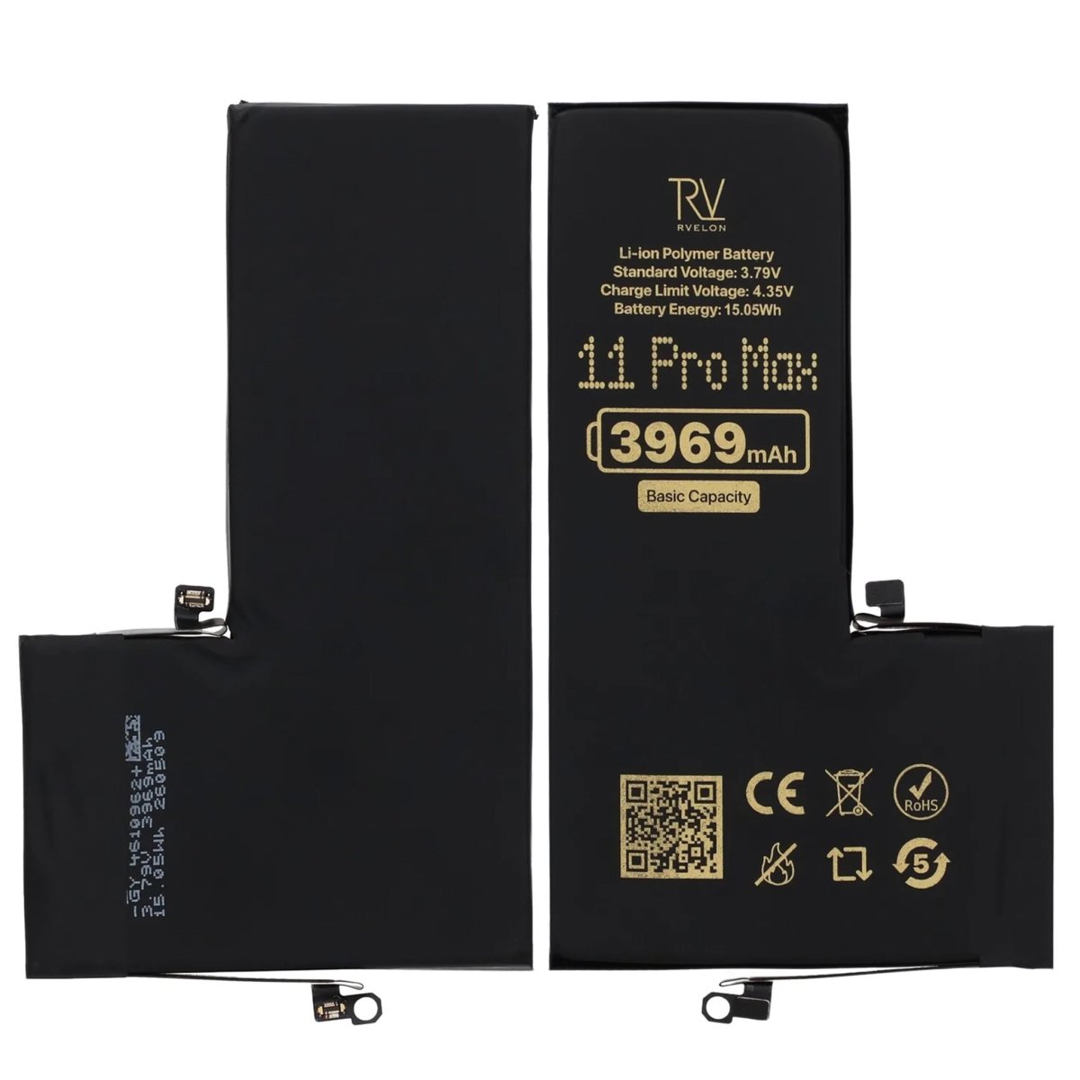 Rvelon Premium-akku iPhone 11 Pro Max -puhelimelle – 3969mAh