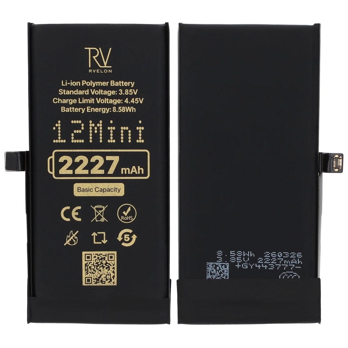 Rvelon Premium-akku iPhone 12 Mini -puhelimelle – 2227mAh