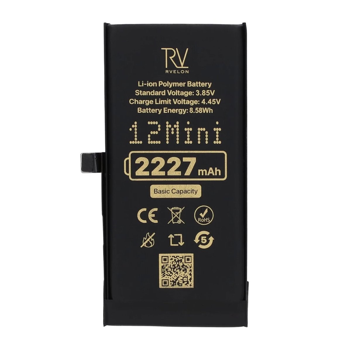 Rvelon Premium-akku iPhone 12 Mini -puhelimelle – 2227mAh