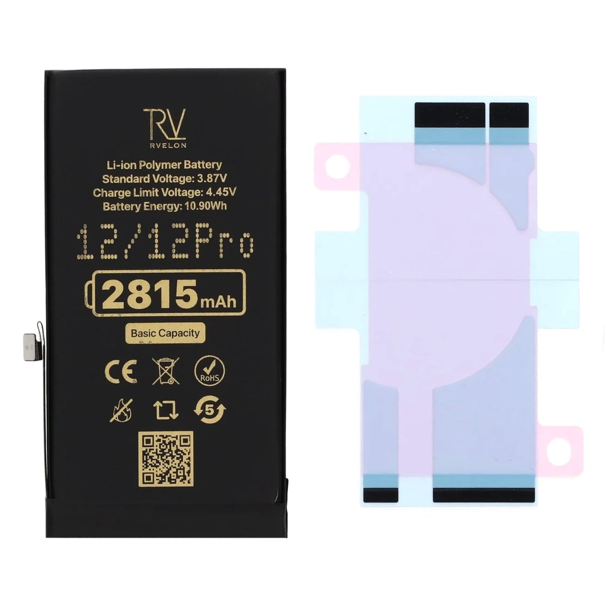 Rvelon Premium-akku iPhone 12/12 Pro -puhelimelle – 2815mAh