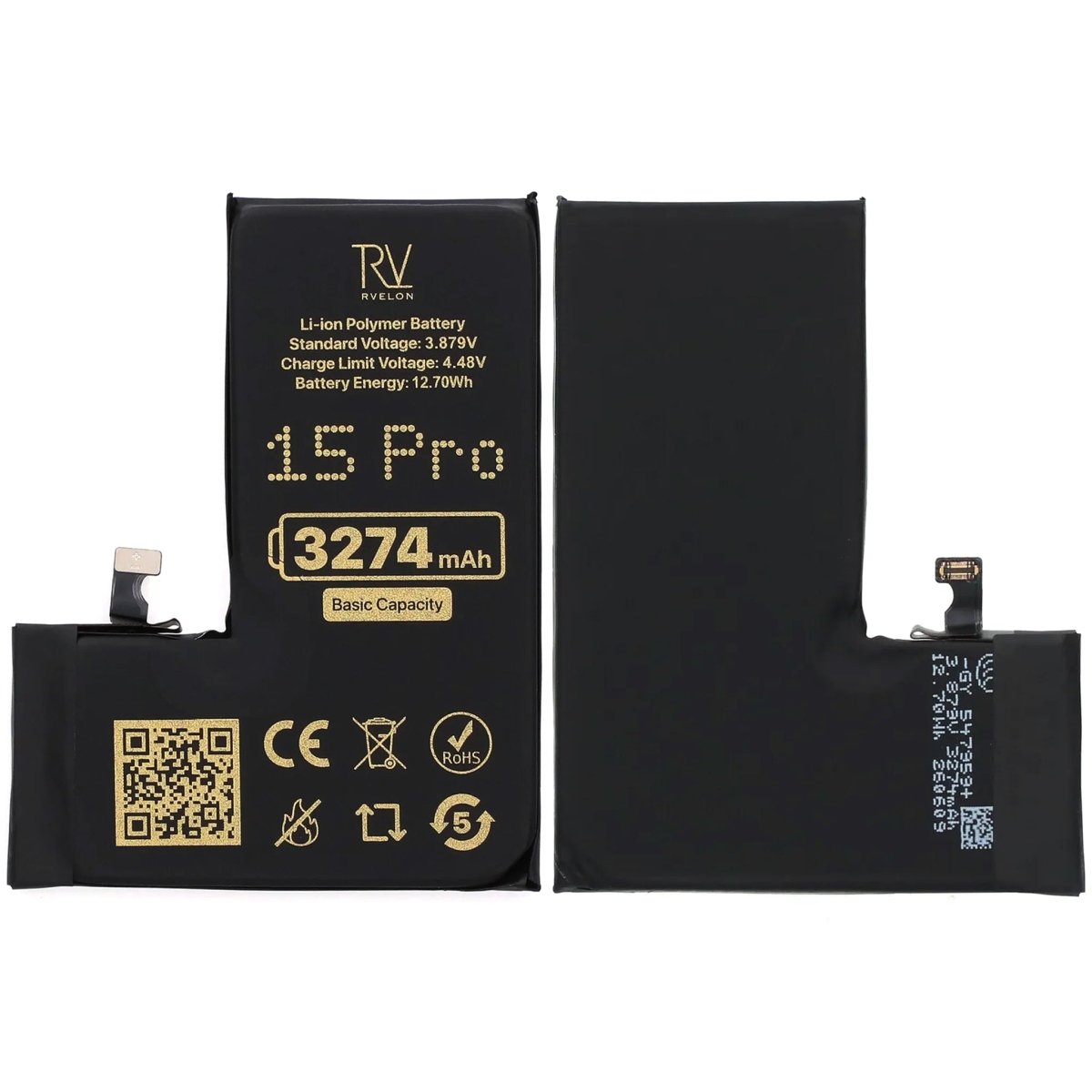 Rvelon Premium Akku iPhone 15 Pro - 3274mAh