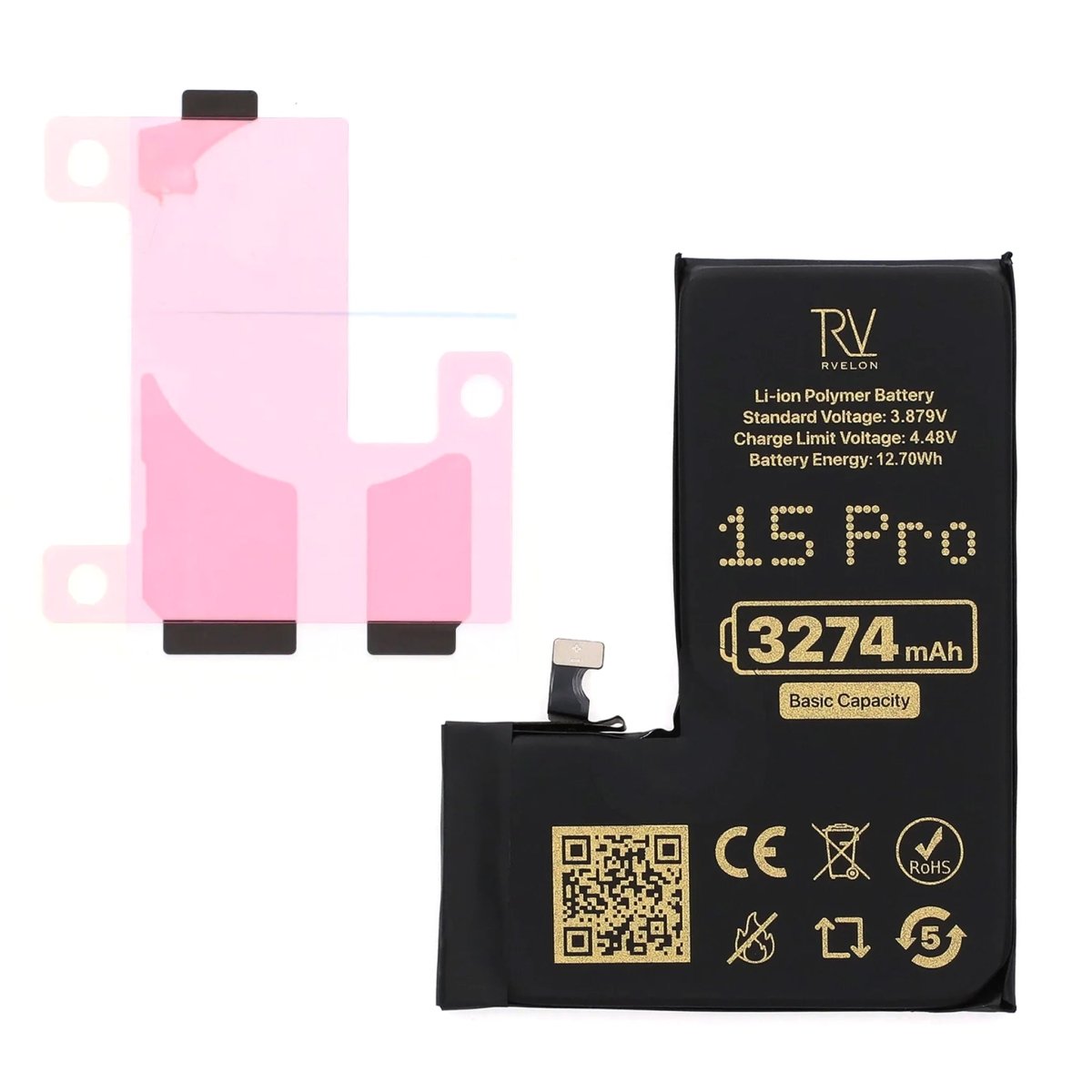 Rvelon Premium Akku iPhone 15 Pro - 3274mAh