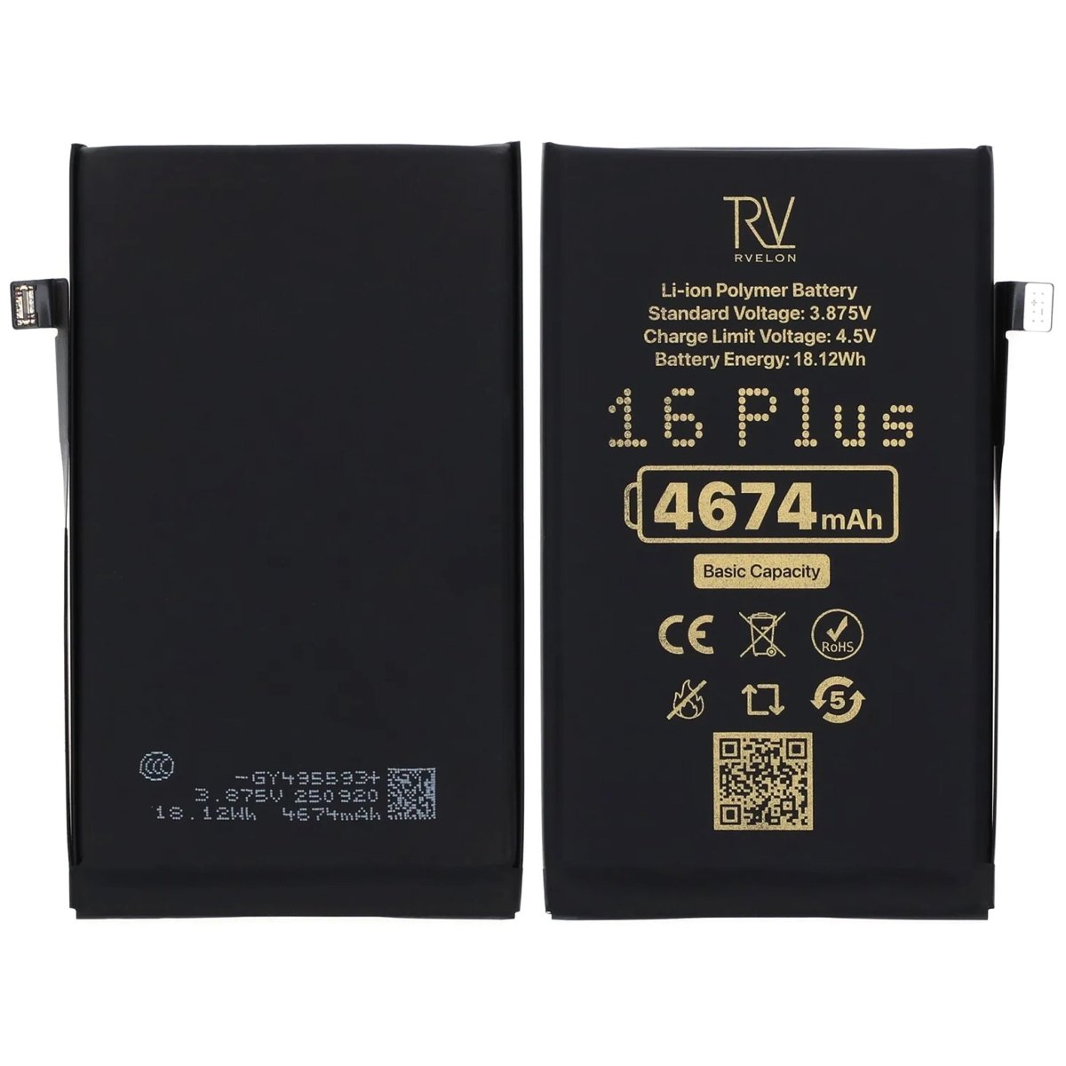 Rvelon Premium Akku iPhone 16 Plus - 4674mAh