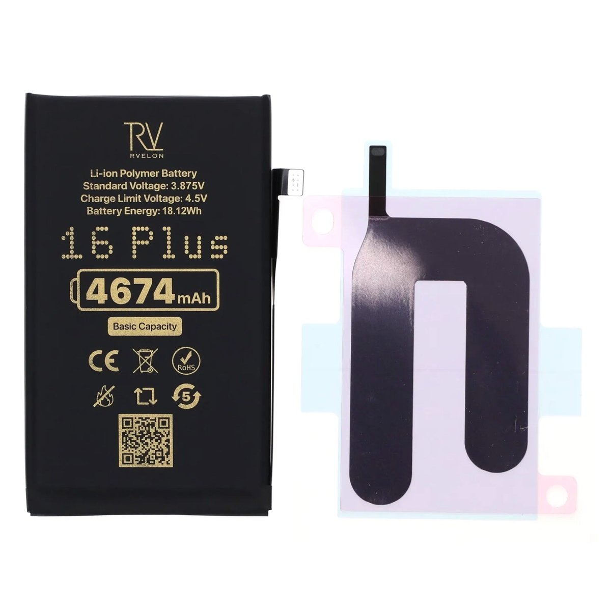 Rvelon Premium Akku iPhone 16 Plus - 4674mAh