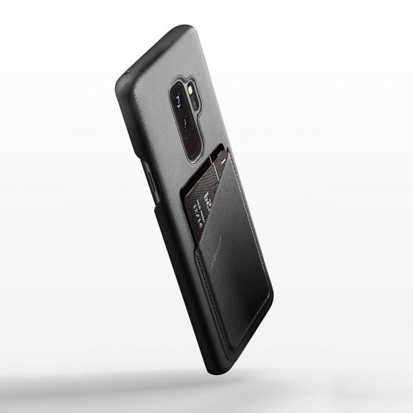 Mujjo Samsung Galaxy S9 Plus Full Leather Wallet Case, musta