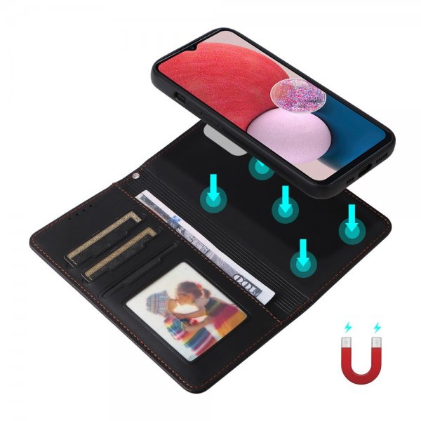 Betopnice Samsung Galaxy A13 4G Kotelo irrotettavalla kuorella 005 musta