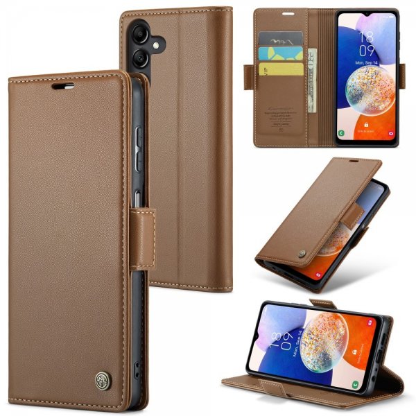 CaseMe Samsung Galaxy A14 -kotelo, 023 Series, ruskea