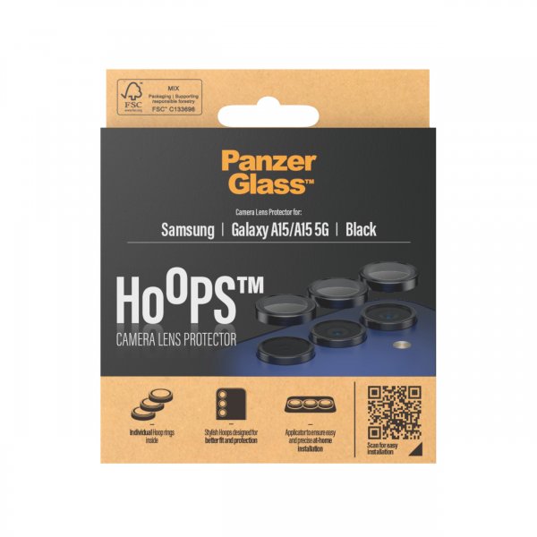 PanzerGlass Samsung Galaxy A15 kamerasuojus Hoops Musta