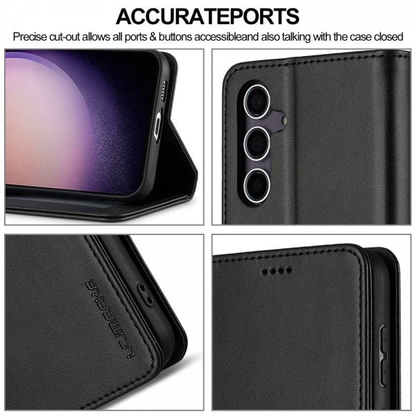 Lc.Imeeke Samsung Galaxy A16 -suojakotelo korttipaikalla ja jalustatoiminnolla, musta