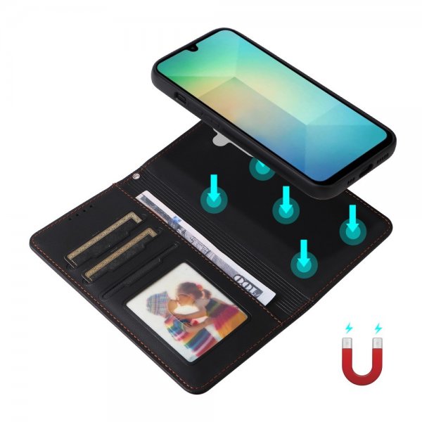 Betopnice Samsung Galaxy A26 Kotelo Irrotettavalla Kuorella 005 Musta