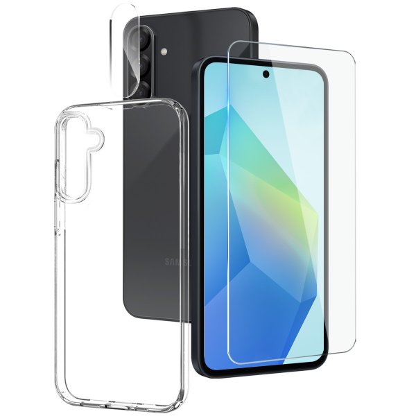 Northjo Samsung Galaxy A37 -kuori näytönsuojalla ja kamerasuojalla 3-in-1