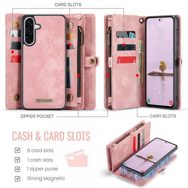 CaseMe Samsung Galaxy A56 -kotelo 008 Series, irrotettava kuori, vaaleanpunainen