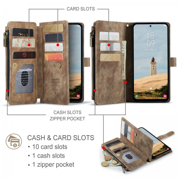CaseMe Samsung Galaxy A57 -suojakuori, C30-sarja, ruskea