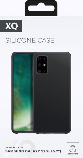 Xqisit Samsung Galaxy S20 Plus -silikonikotelo, musta