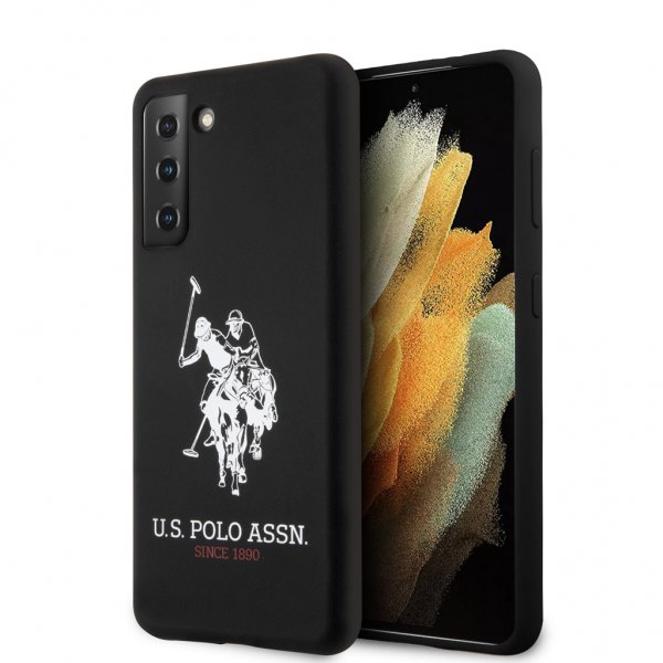 U.S. Polo Samsung Galaxy S21 Plus -silikonikuori logolla, musta