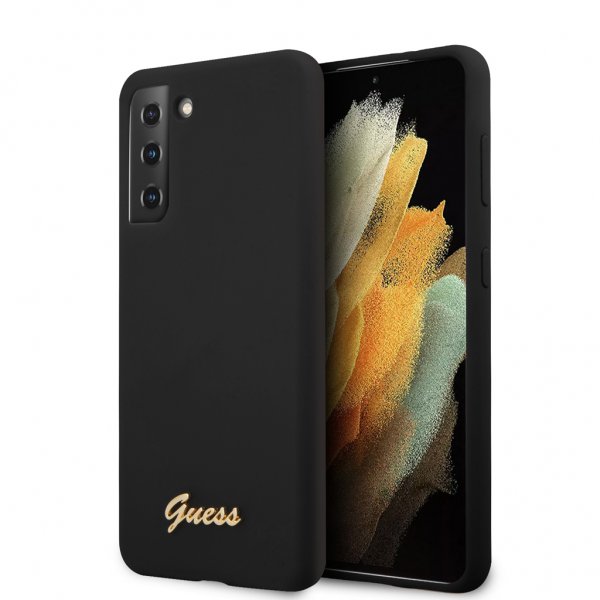 Guess Samsung Galaxy S21 Kuori Metallilogolla Musta