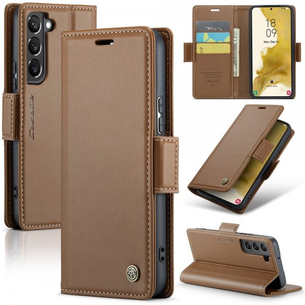 CaseMe Samsung Galaxy S22 Kotelo 023 Sarja Ruskea